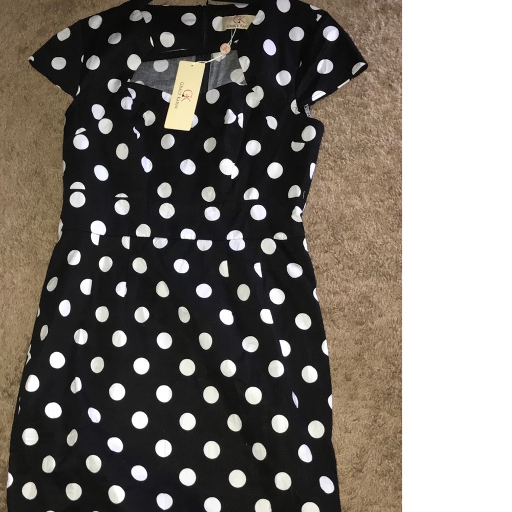 A large size polka dot dress.